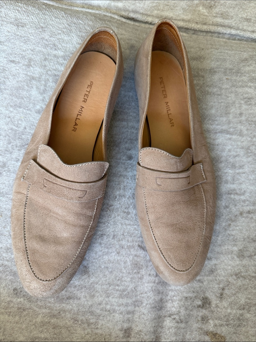 Peter Millar Women’s Suede Penny Loafers - Taupe